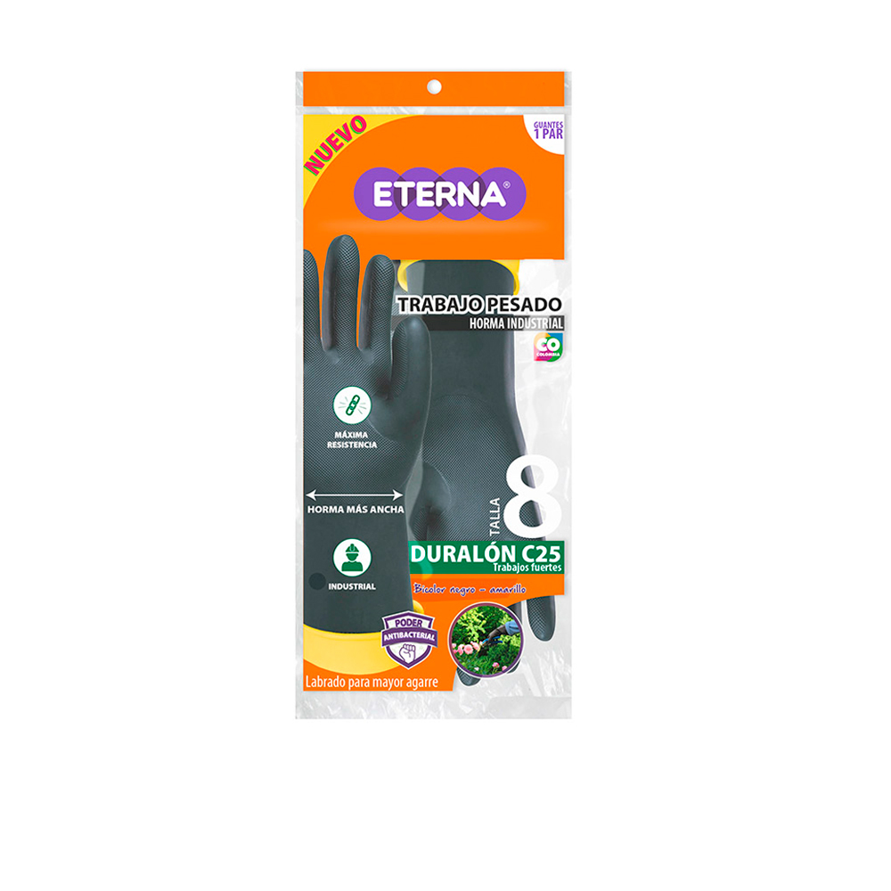 GUANTES DE JEBE CALIBRE 25-ETERNA